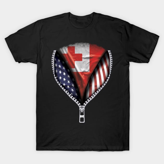 Togan Flag  Tonga Flag American Flag Zip Down - Gift for Togan From Tonga T-Shirt by Country Flags